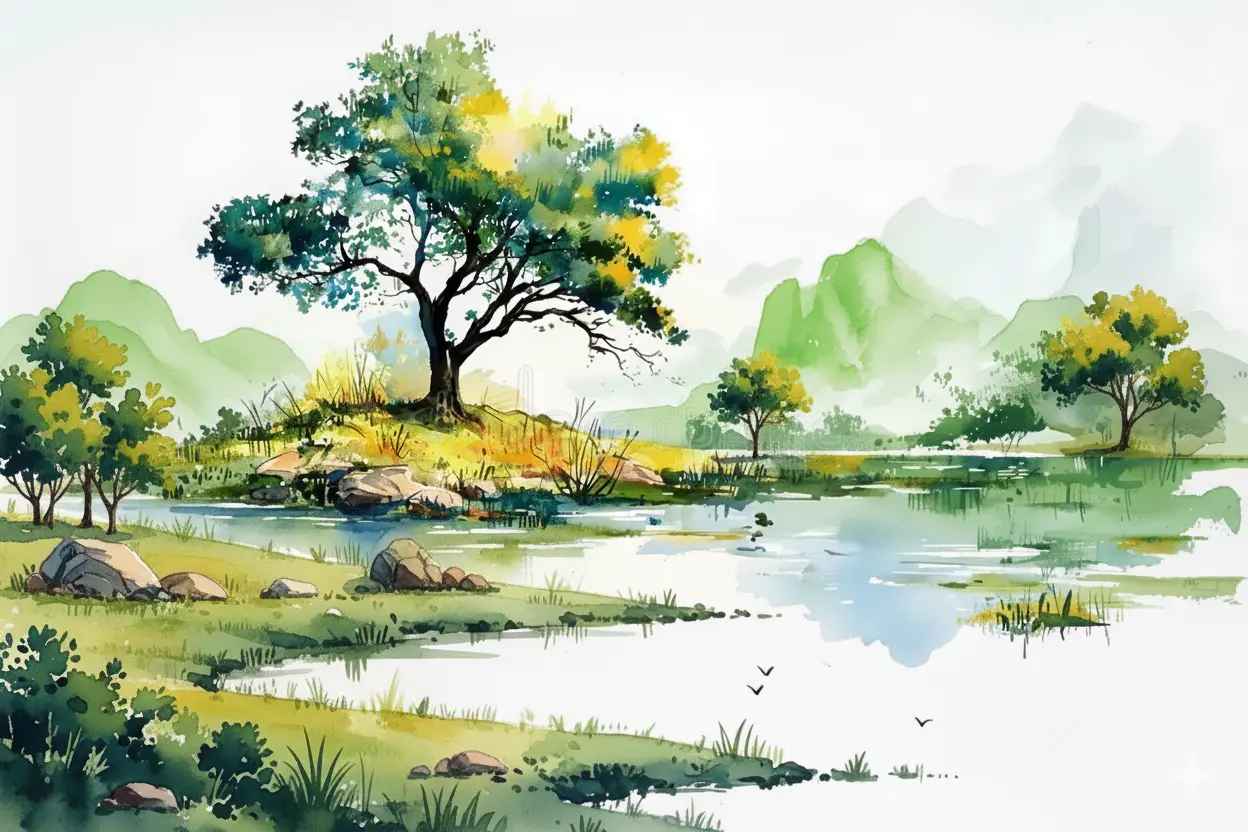 Watercolor landscape